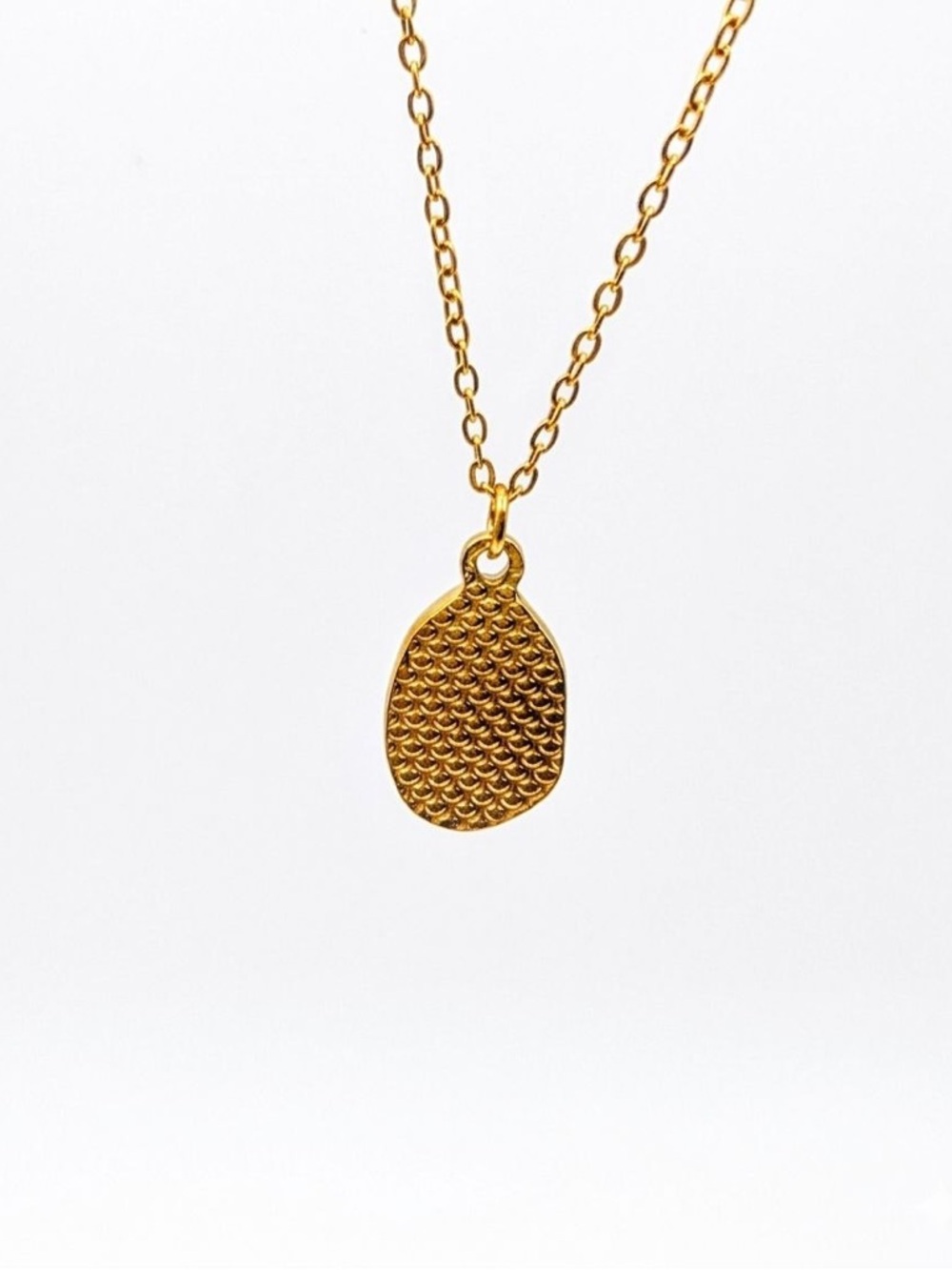 NWT 18K Gold Plated Jade Pendant Necklace Boho Luxe Layering Minimalist Elegant - Picture 8 of 10
